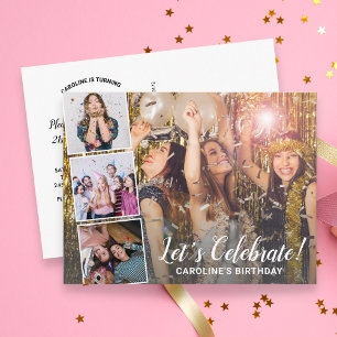 Cartão Postal Celebração De Aniversário A Qualquer Ano De Colage