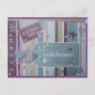 Cartão Postal Celebração de Aniversário Cartão-postal Blue Bea