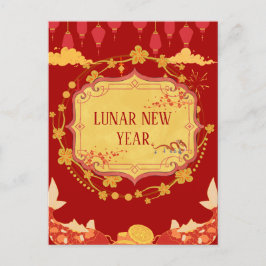 Cartão Postal Celebração de Ano Novo Lunar: Uma Noite de Alegria