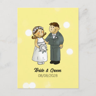 Cartão Postal Celebração de Casamento de Noiva e Noivo