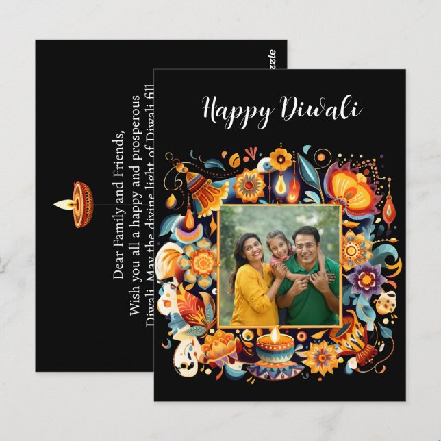 Cartão Postal Celebração de Diwali (Frente/Verso)