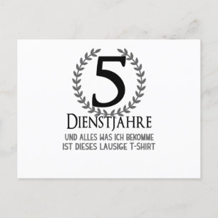 Cartão Postal Celebração de Empresa 5 Anos de Aniversário Funcio