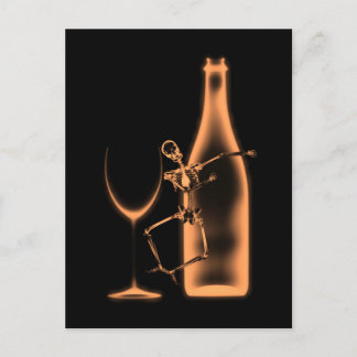 Cartão Postal Celebração de Esqueleto e Vinho com Raio-X - Laran