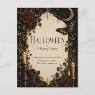 Cartão Postal Celebração de Festa de Halloween Gótico Elegante