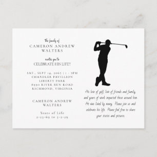 Cartão Postal Celebração de Vida de Golfe Branco