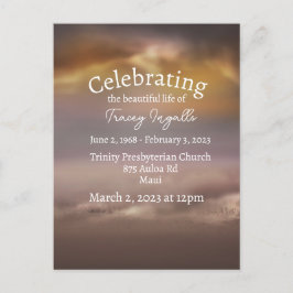 Cartão Postal Celebração de Vida na Praia Rosa Escuro