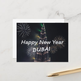 Cartão Postal Celebração do Fireworks do Feliz ano novo Dubai
