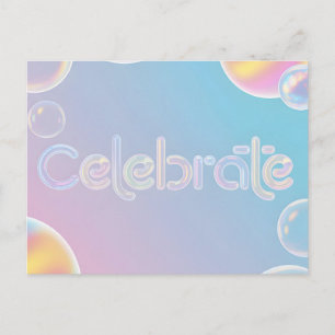 Cartão Postal Celebração Holográfica: Tipografia "Celebrar"