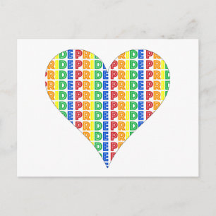 Cartão Postal Celebração LGBT Orgulho gay Mês Arco-Íris Coração