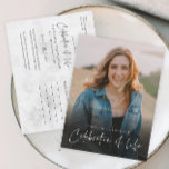 Cartão Postal Celebração Moderna do Funeral Memorial da Vida<br><div class="desc">Uma Celebração da vida Um convite do Memorial Funeral com a moderna tipografia elegante. Clique no botão editar para personalizar facilmente esta celebração do modelo de vida com seus próprios detalhes e fotografia do seu ente querido.</div>