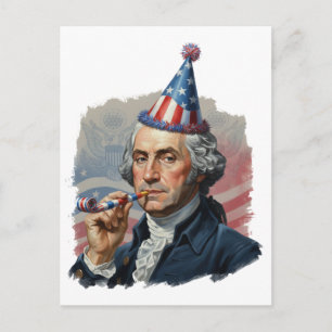Cartão Postal Celebração Patriótica Divertida do Dia 4 de Julho