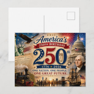 Cartão Postal Celebração Patriótica do 250º Aniversário da Améri