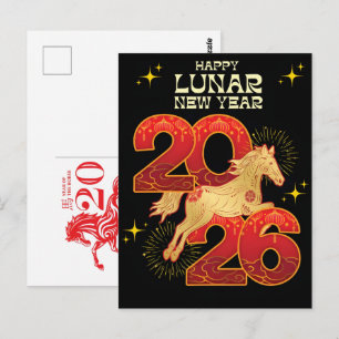 Cartão Postal Celebrações do Ano do Cavalo Chinês 2026