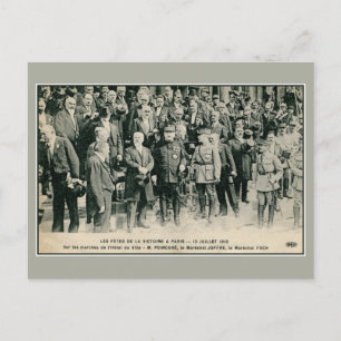 Cartão Postal Celebrações vitórias em Paris Foch e Joffre