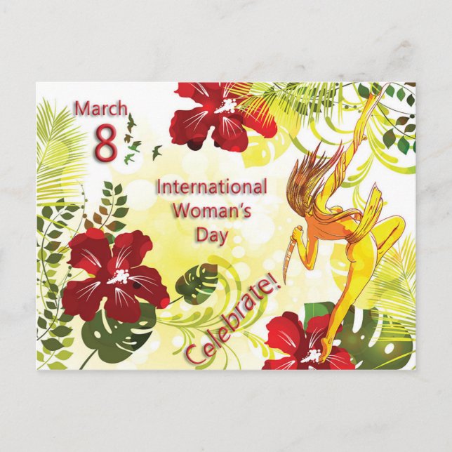 Cartão Postal Celebrado - Dia Internacional da Mulher (Frente)
