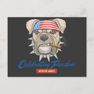 Cartão Postal Celebrando a Liberdade 4 de julho, Bulldog America