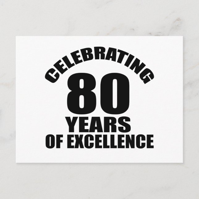 Cartão Postal Celebrando o aniversário de 80 anos (Frente)