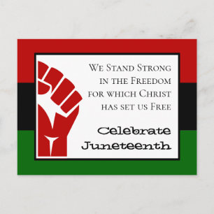 Cartão Postal CELEBRAR JUNETEENTH Power Fist Customizable Text