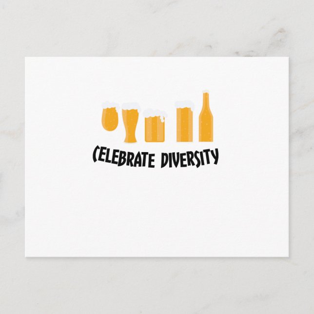 Cartão Postal Celebrar os presentes do beer Diversity Funny Drin (Frente)