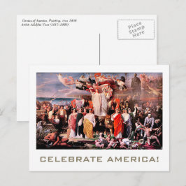 Cartão Postal Celebre a América. 4 de julho de Belas Artes