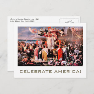 Cartão Postal Celebre a América. 4 de julho de Belas Artes