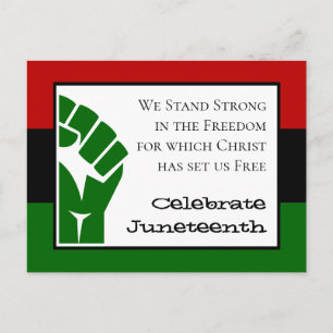 Cartão Postal CELEBRE O JUNETEENTH Texto Personalizável Power Fi