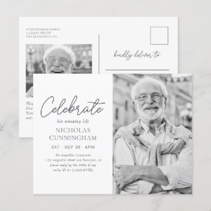 Cartão Postal Celebre Sua Vida Incrível Foto Moderna Simples