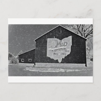 Cartão Postal Celeiro de Ohio no inverno
