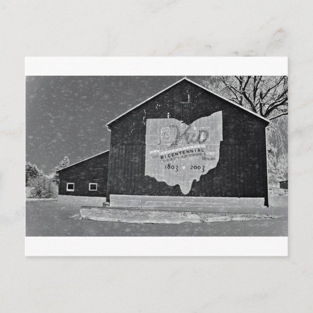 Cartão Postal Celeiro de Ohio no inverno (Frente)