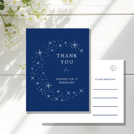 Cartão Postal Celestial Elegant Wedding Moon Thank You Postcard