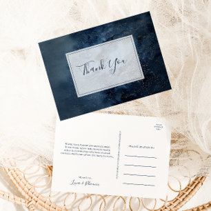 Cartão Postal Celestial Night Sky com Quadro Obrigado Cartão-Pos