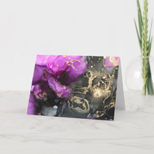 Cartão Postal Celestial Pink Black Gold em Branco