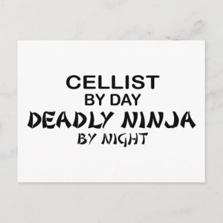 Cartão Postal Cellist Deadly Ninja por Noite