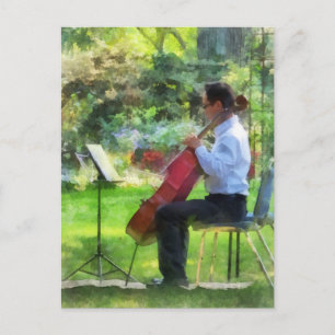 Cartão Postal Cellist no Jardim