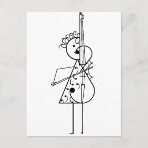 Cartão Postal Cello Girl