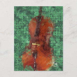 Cartão Postal Cello On Green