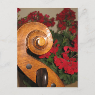 Cartão postal Cello Scroll Flowers