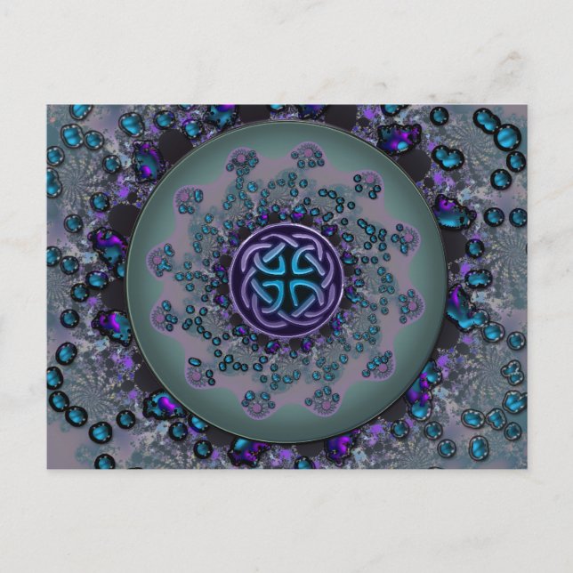 Cartão Postal Celta Fractal Mandala (Frente)