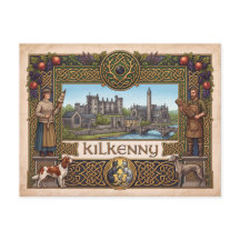 Cartão postal celta vintage Kilkenny Irlanda Patri