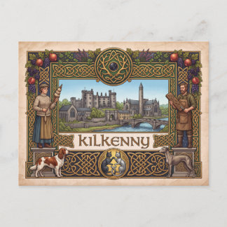 Cartão postal celta vintage Kilkenny Irlanda Patri