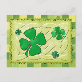 Cartão Postal Celtic Clover Irish 3D