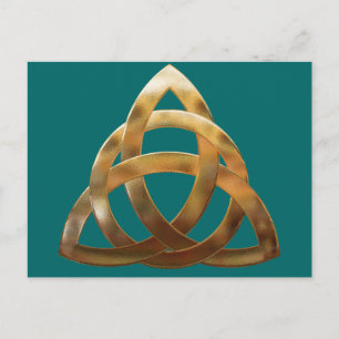 Cartão Postal Celtic Dourada Trinity Knot