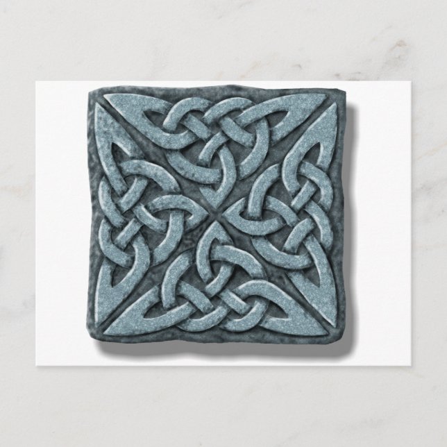 Cartão Postal Celtic Knot 4-quadrado Stone (Frente)