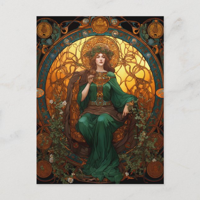 Cartão Postal Celtic Knot Queen Colorful Knotwork (Frente)