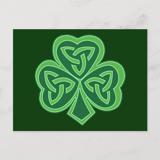Cartão Postal Celtic Knot Shamrock (Frente)