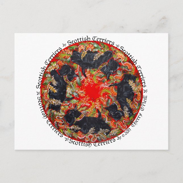 Cartão Postal Celtic Scottish Terrier Medallion (Frente)