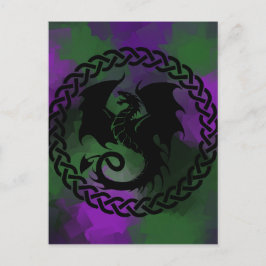 Cartão Postal CelticCircleDragonPurpleGreen