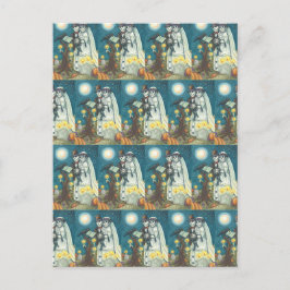 CARTÃO POSTAL CEMETERY VOWS, SKELETON WEDDING, BRIDE E GROOM
