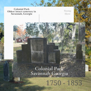 Cartão Postal Cemitério Colonial Park Savannah GA Fotográfico