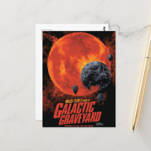 Cartão Postal Cemitério Espacial Caveira de Halloween Galáxia de